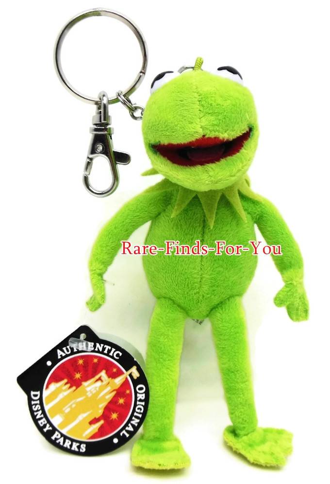 Disney Theme Parks Muppets "Kermit the Frog" Plush 5 1/4" H Keychain (NEW)