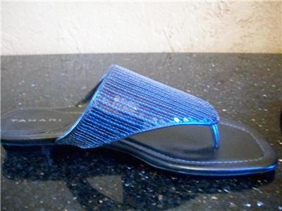 Navy Blue Wedge Shoes on Tahari Navy Blue Sequin Heel Shoes Wedge Sandal Dress   Ebay