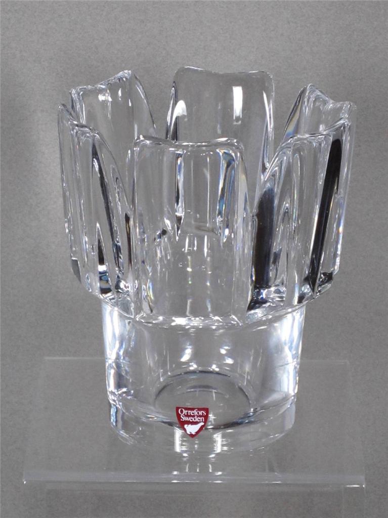 Orrefors Crystal Art Glass "Corona" Bowl or Vase designed by Lars