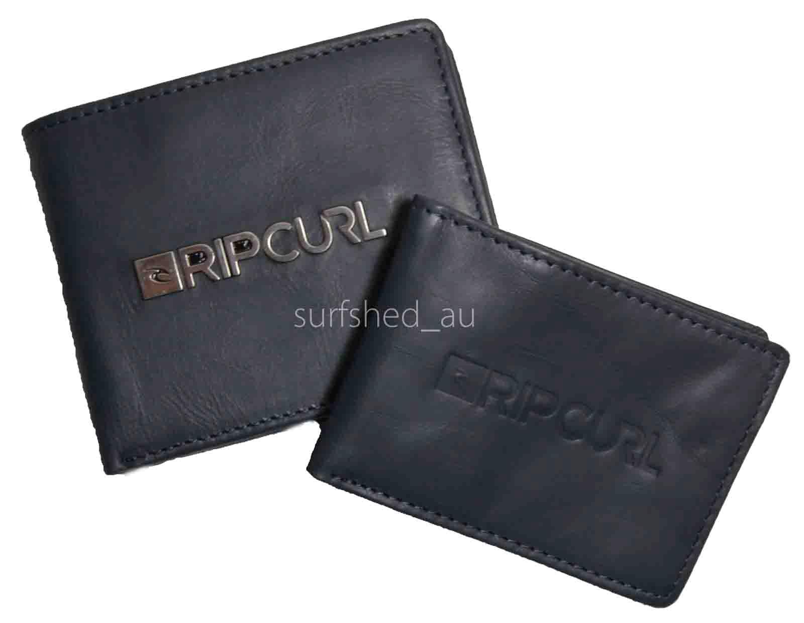 Rip Curl 2in1 FUSED Navy GENUINE LEATHER Mens Surf Wallet New in Box Gift - Picture 1 of 1