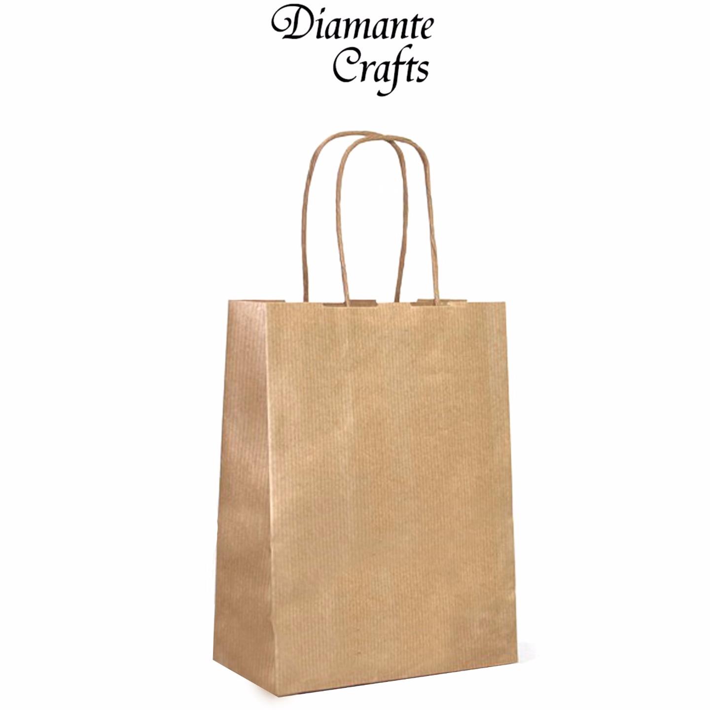 Kraft Paper Carrier Bags with Twisted Handles Party Loot Gift 20 Cols