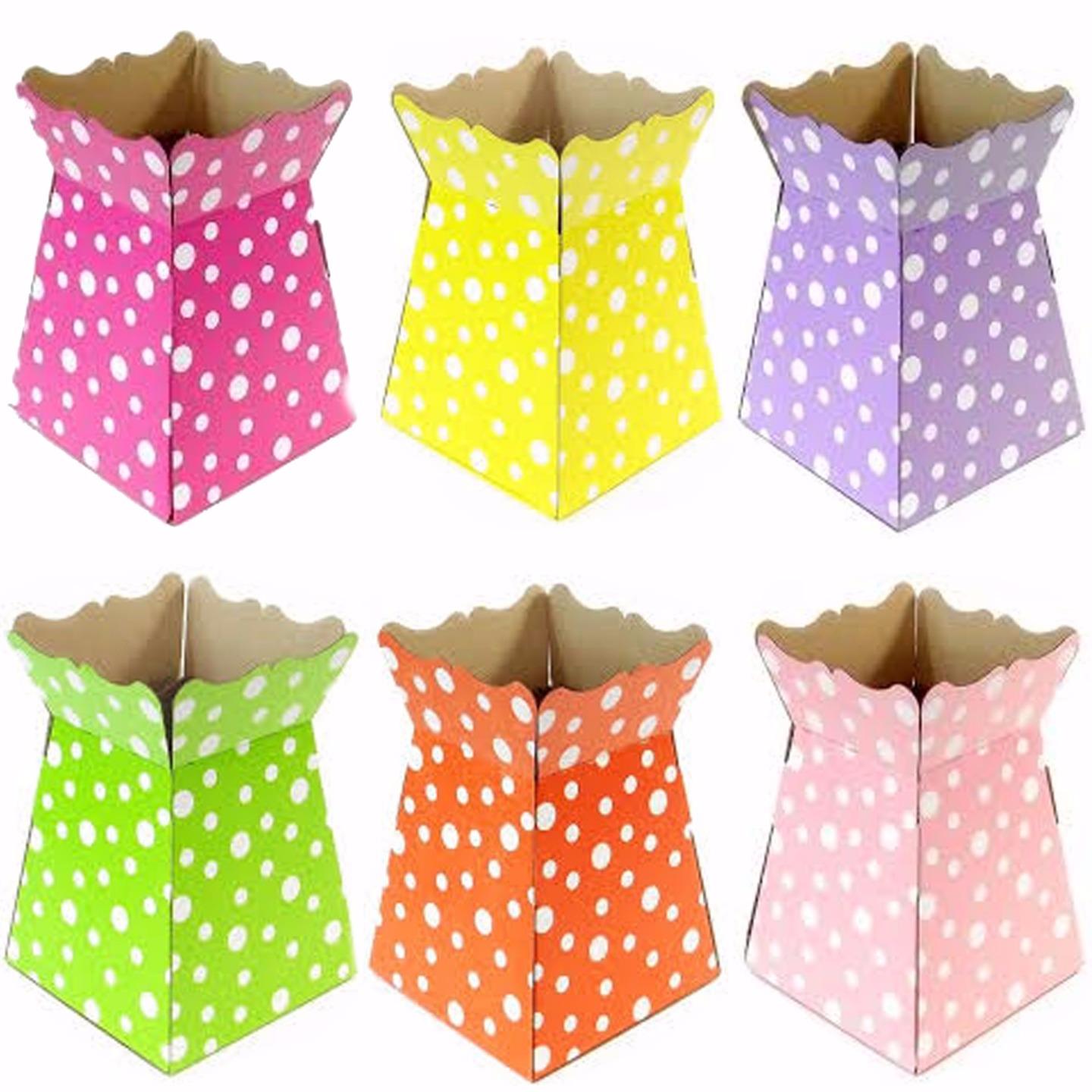 Living Vases Polka Dot Spot Florist Bouquet Box Flower Sweet Boxes 6 Cols eBay