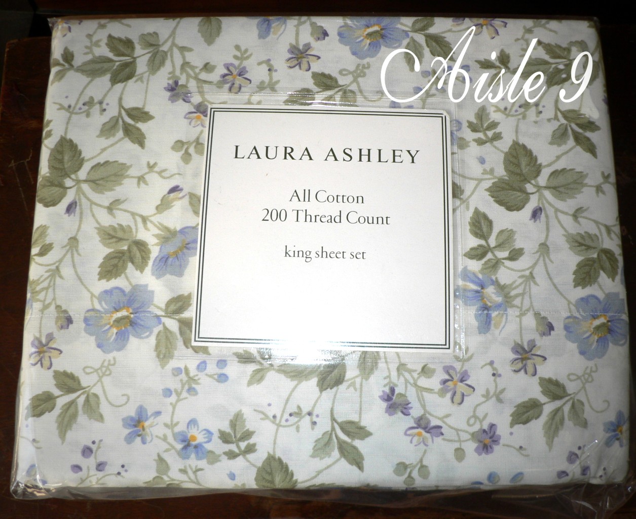 Laura Ashley WILDFLOWER Blue PURPLE Sheet Set CAL King