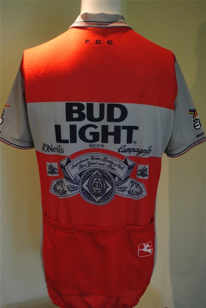 VINTAGE CYCLING SHIRT BIKE JERSEY RETRO BUD LIGHT F.C.C. CAMPAGNOLO
