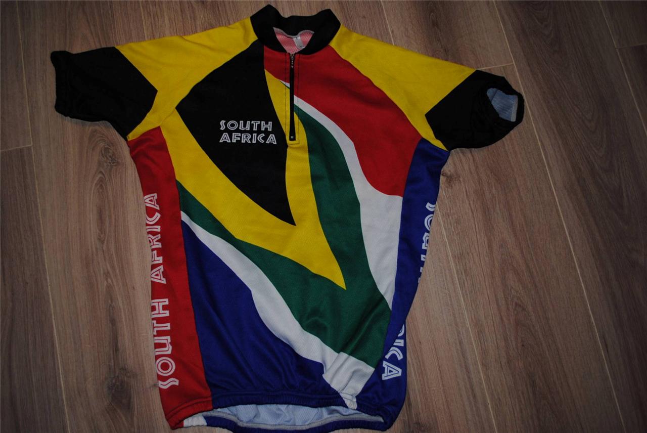 RARE VINTAGE CYCLING SHIRT BIKE JERSEY SOUTH AFRICA SA SIZE SMALL [S] S
