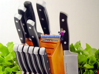 santoku knife set with block