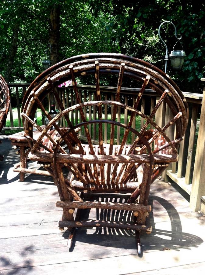 Atomic Mall Traditional Twig Willow Rocking Chair Log Cabin Rustic