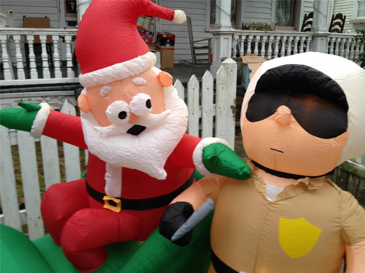 Gemmy Christmas Airblown Inflatable Santa Getting Ticket eBay