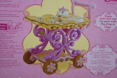 beauty and the beast tea set with cart