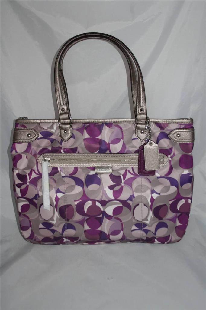 NEW COACH DAISY KALEIDOSCOPE PRINT EMMA TOTE PURSE 23939 NWT PURPLE