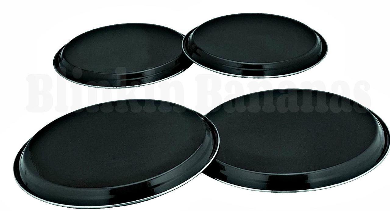 4PC SET OF COLOUR STAINLESS STEEL METAL ELECTRIC COOKER HOB RING COVER