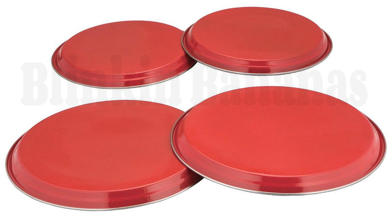 4PC SET OF COLOUR STAINLESS STEEL METAL ELECTRIC COOKER HOB RING COVER