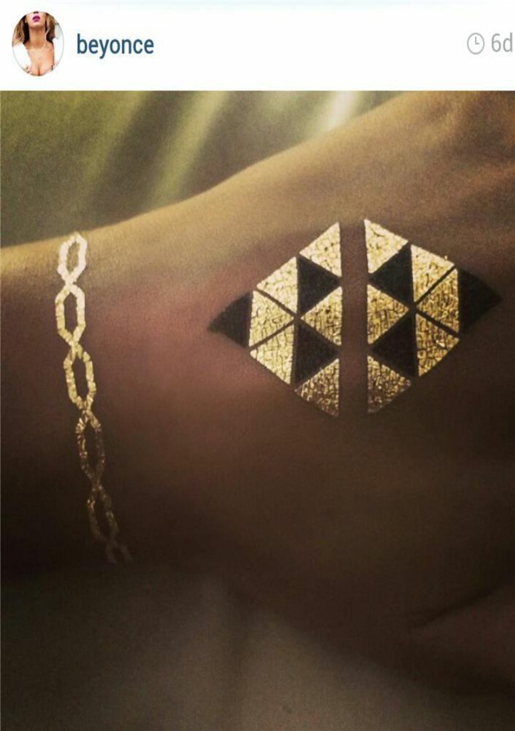 Gold Silver Metallic Jewelry Flash Tattoos Tats Tat Beyonce Hip Hop Fashion 7 Ebay 