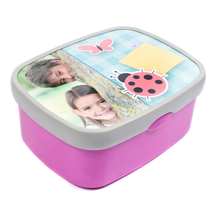 Kids Personalised Lunch Box Available in Blue or Pink | eBay