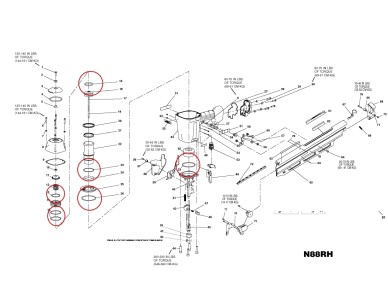 Bostitch Framing Nailer N88 N88rh Rebuild O-ring Kit for sale online 