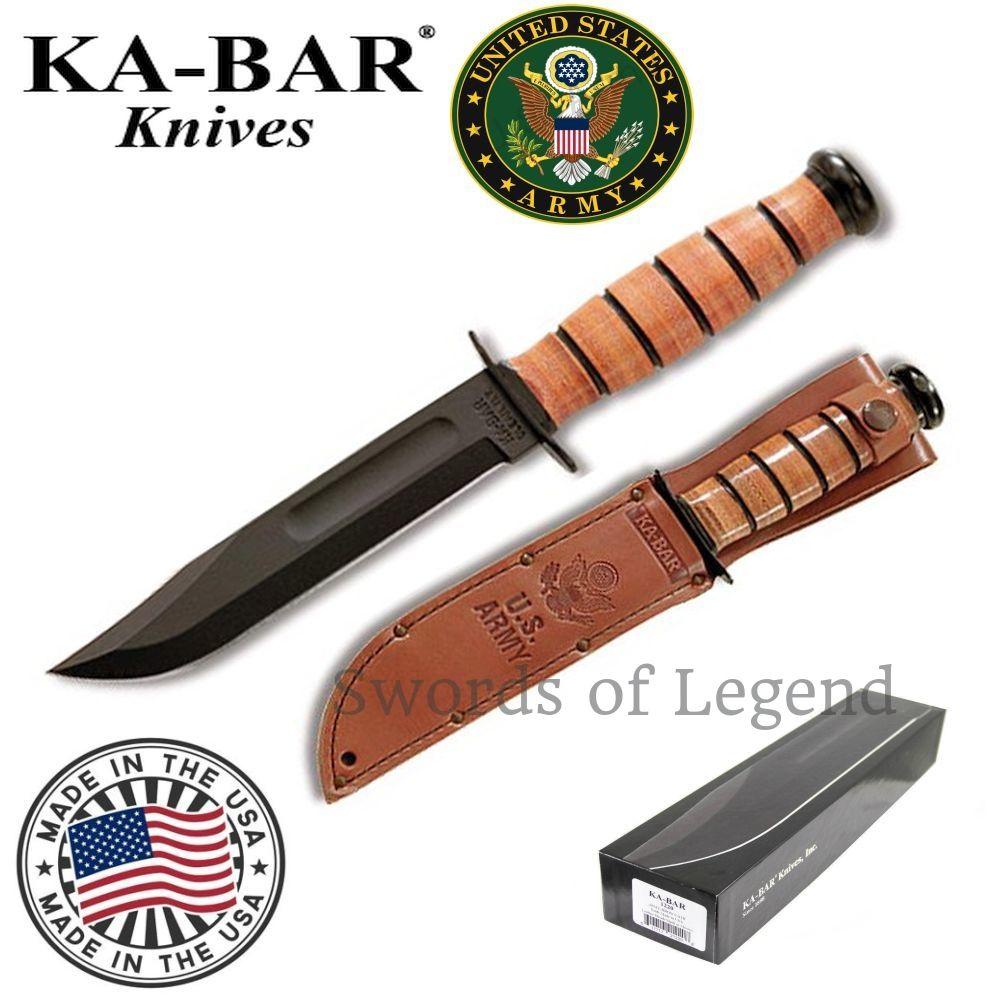 KABAR US ARMY STRAIGHT EDGE KNIFE w/SHEATH 1220 *NEW* eBay