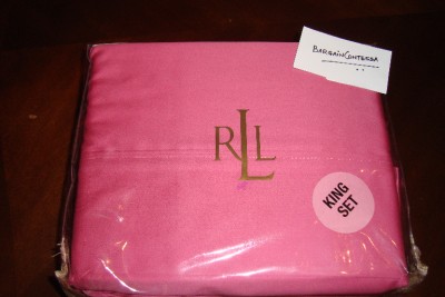 Lacoste Bedding King on Ralph Lauren Dunham  Dark Pink  King Sheet Set Nip 1st   Ebay