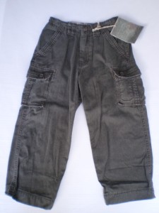 WEARFIRST CARGO PANTS OLIVE HERRINGBONE NEW NWT BOYS 5