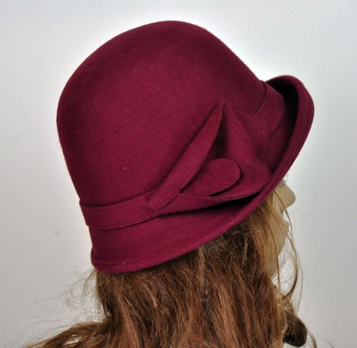 JM70 Elegant Leaf 100% Wool Women's Winter Dress Brim Hat ...
