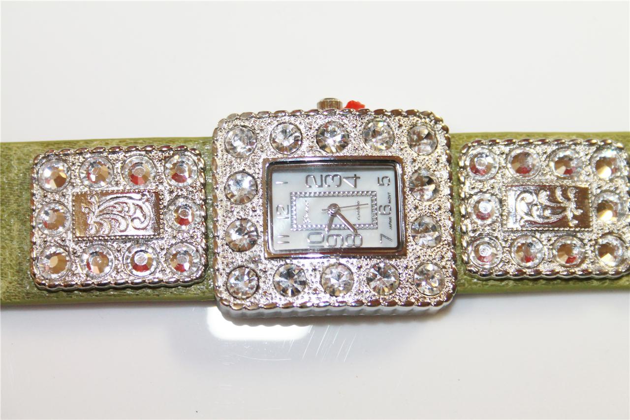 Rectangle Rhinestone Western Bling Belt Buckle Watch eBay
