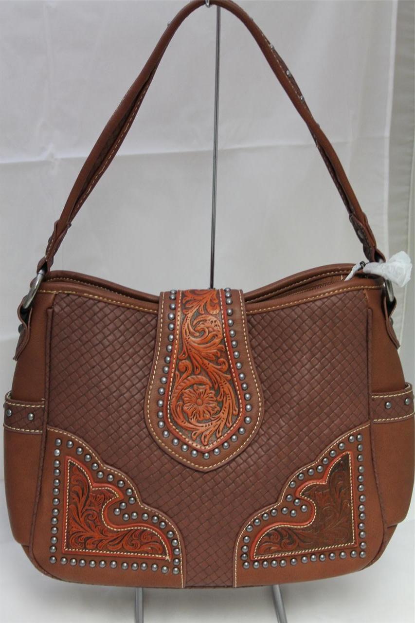 Montana West Concealed Weapon Gun Carry Handbag Pistol Pocket Purse Weave