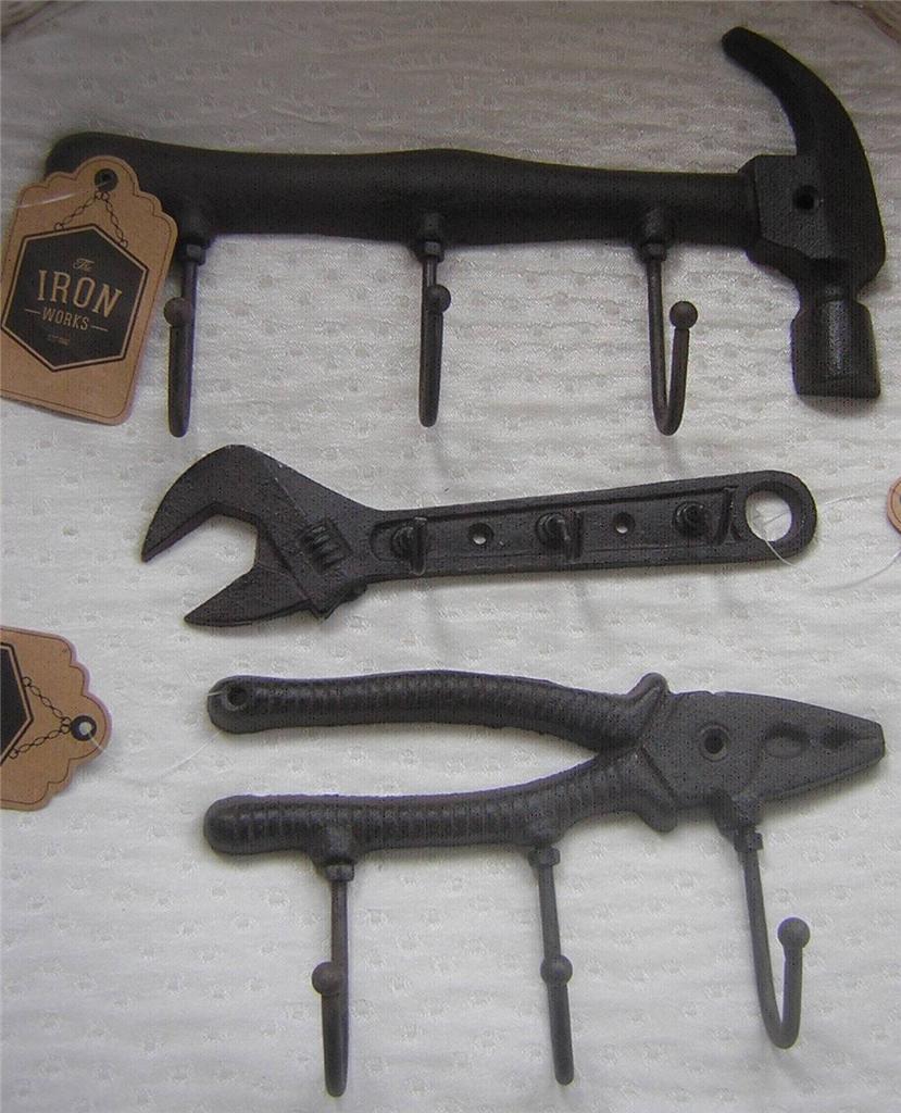 Wall-Coat-Hooks-Shed-Hooks-Spanner-Pliers-Hammer-DIY-Fathers-Dad ... Wall-Coat-Hooks-Shed-Hooks-Spanner-Pliers-Hammer-DIY-Fathers-Dad ...