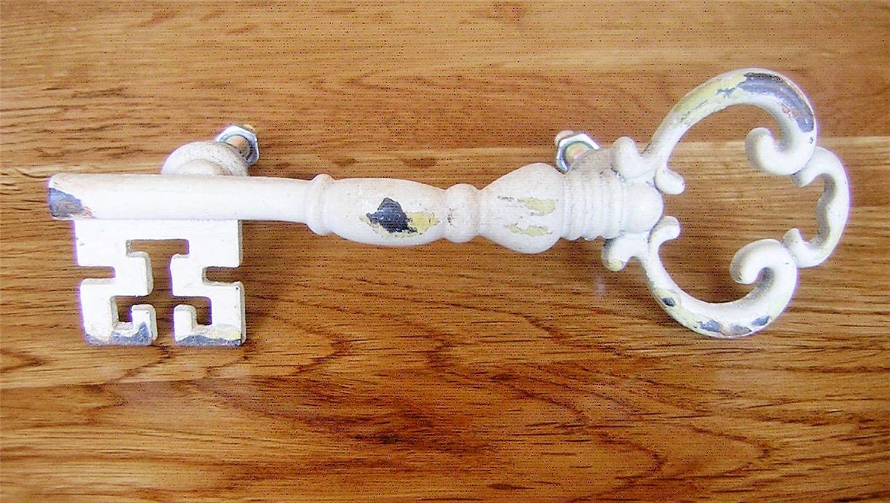 Vintage vintage Cupboard Drawer Key Distressed Knob Boudoir Handle cupboard Shabby  Pull key