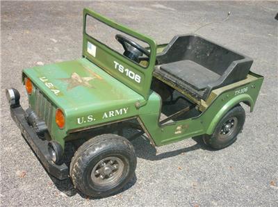 vintage army jeep pedal car