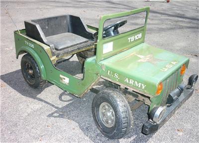 vintage army jeep pedal car