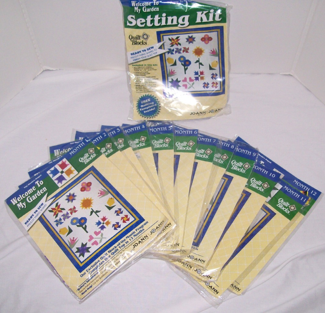 Complete 12 Joann Quilt Block of the Month to My Garden