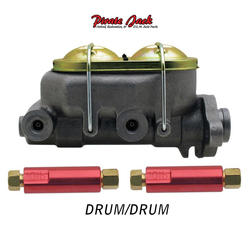 1" Bore Master Cylinder with 10 lb Residual Valves for Drum Brake