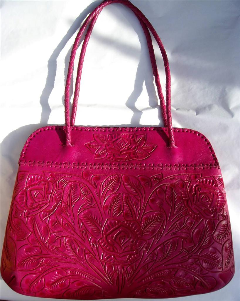 Cloe Artesanal Fuschia 100 Handmade Tooled