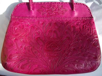 Cloe Artesanal Fuschia 100 Handmade Tooled
