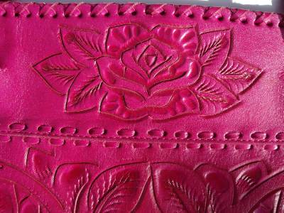 Cloe Artesanal Fuschia 100 Handmade Tooled