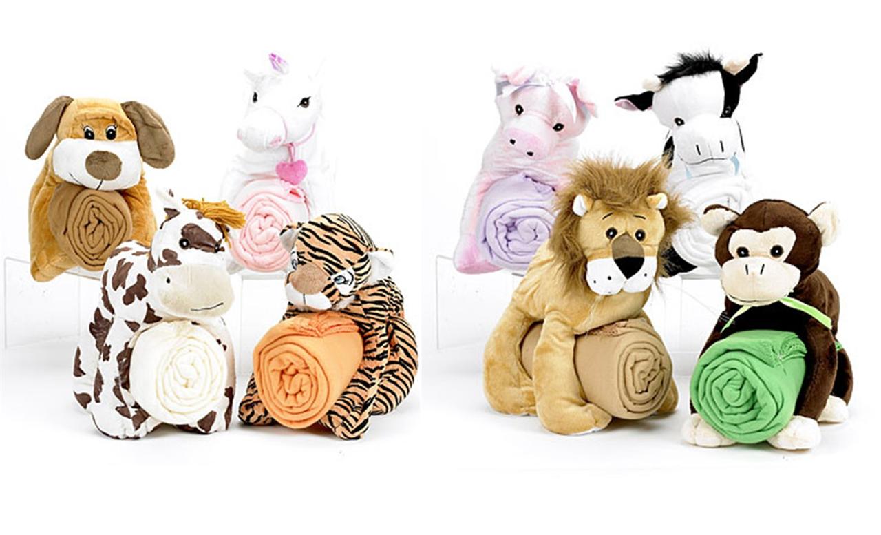 KIDSCUDDLYFRIENDSPLUSHANIMALw50x60THROWCHOICE