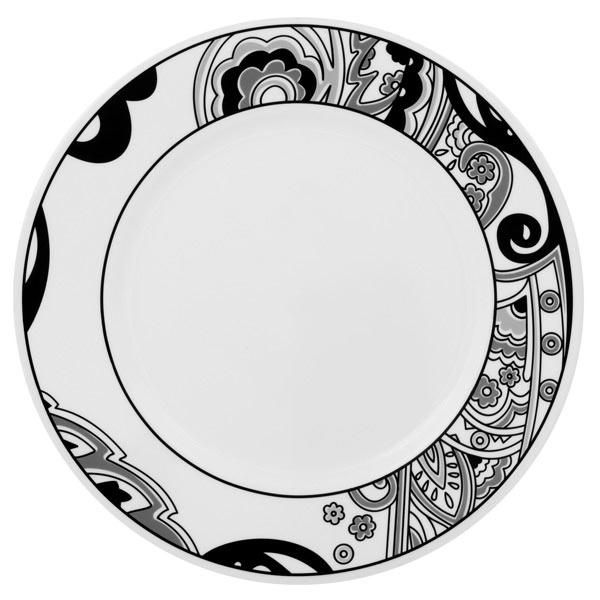 CORELLE VIVE NOUVEAU 10 3/4" DINNER PLATE Black & White Classic