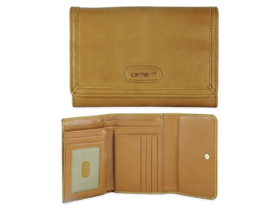 CARHARTT Womens Leather HARPER Clutch WALLET 6 x 4 RED BLACK TAN or