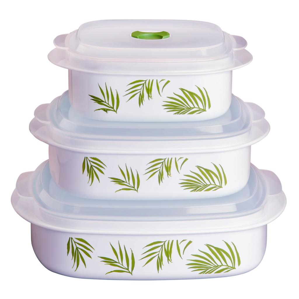 CORELLE Calypso 6pc Plastic MICROWAVE COOKWARE Set VENT Lids *PICK Your