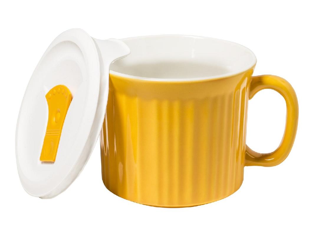 1 CorningWare FRENCH WHITE 20oz Vented POPINS Stoneware MUG Soup