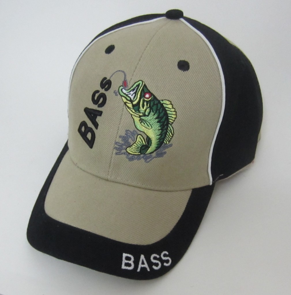 NEW 3D BASS EMBROIDERED BASEBALL CAP HUNTING FISHING CAMPING TRUCKER