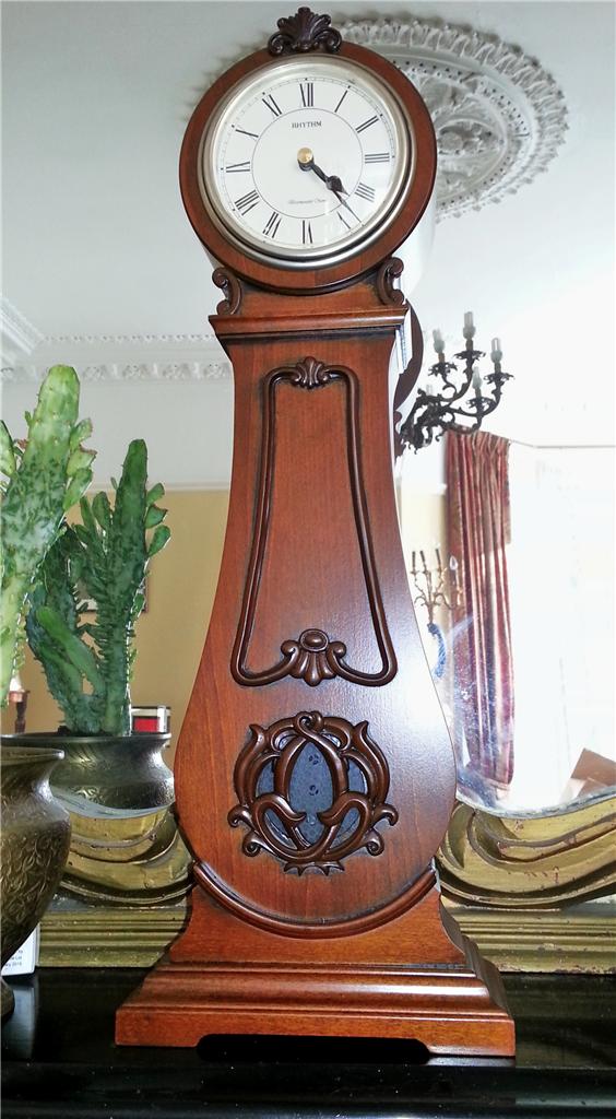 RHYTHM ANTIQUE VINTAGE WOODEN WESTMINSTER 4 CHIMES GRANDFATHER CLOCK 9