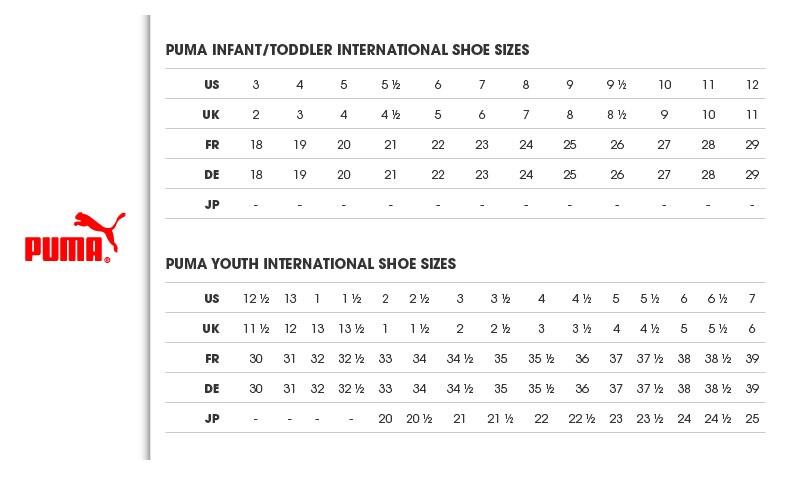 puma football boot size guide