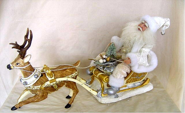 santa sleigh and reindeer decorative ornament ebay santa sleigh and reindeer decorative ornament ebay
