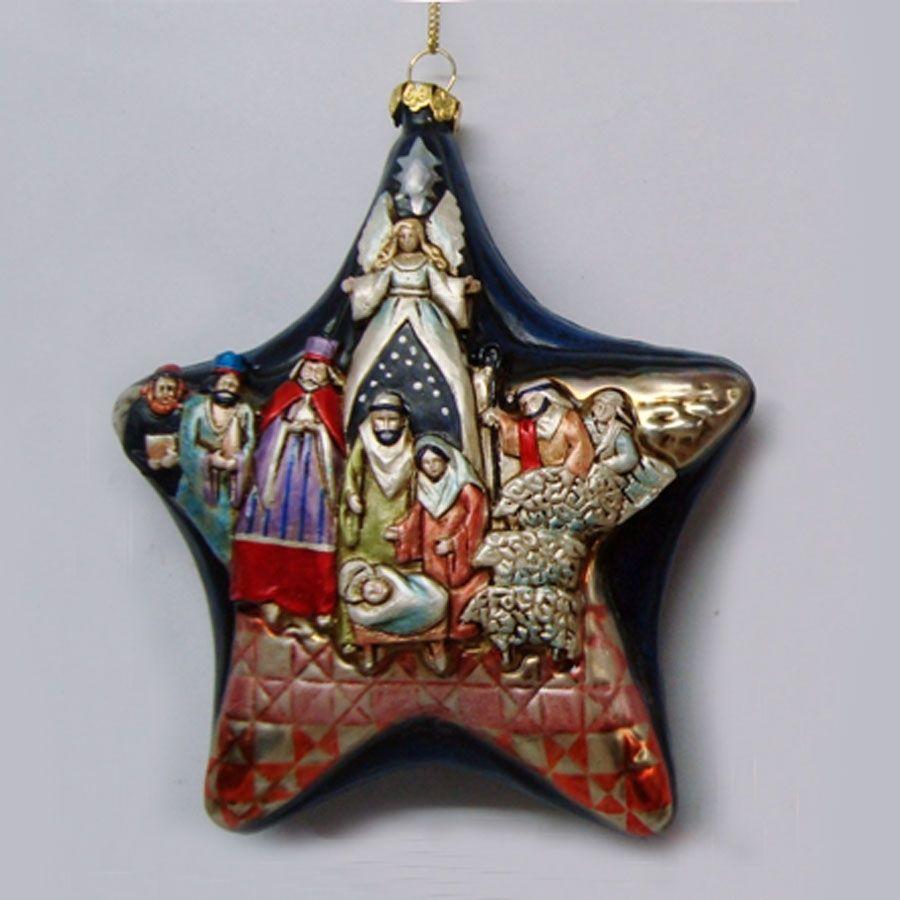 Jim Shore Blown Glass Nativity Star Ornament 4026831 Ebay