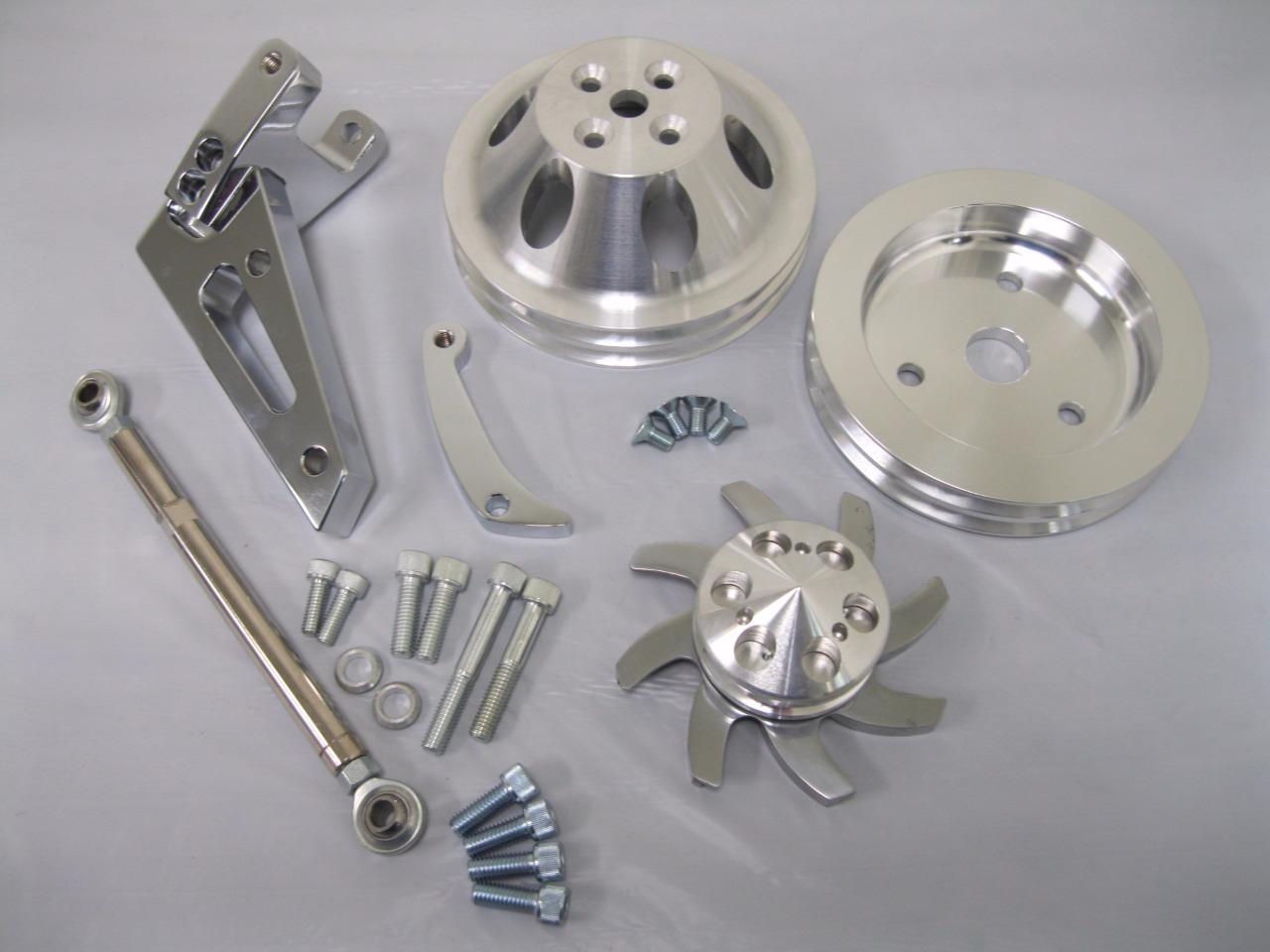 Small Block Chevy SWP Alternator Bracket Kit w Water Pump Crankshaft