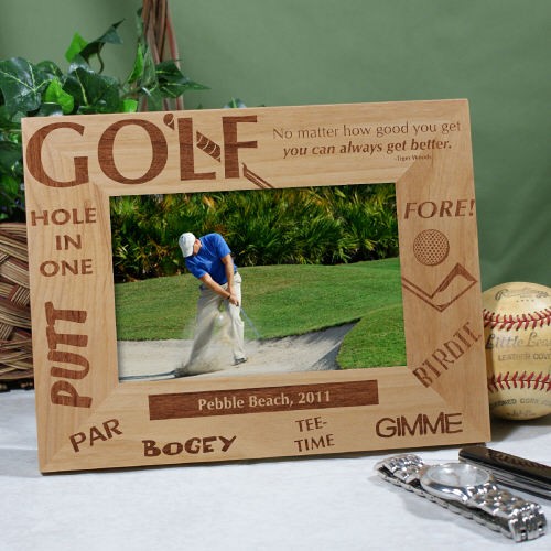Personalized Golf Lover Picture Frame Engraved Golfer Wood Photo Frame