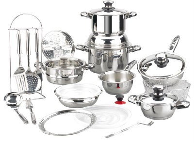 Knife  Fork Kitchen Knobs on Magefesa Vitaltherm Stainless Steel 24 Pc Cookware Set   Ebay