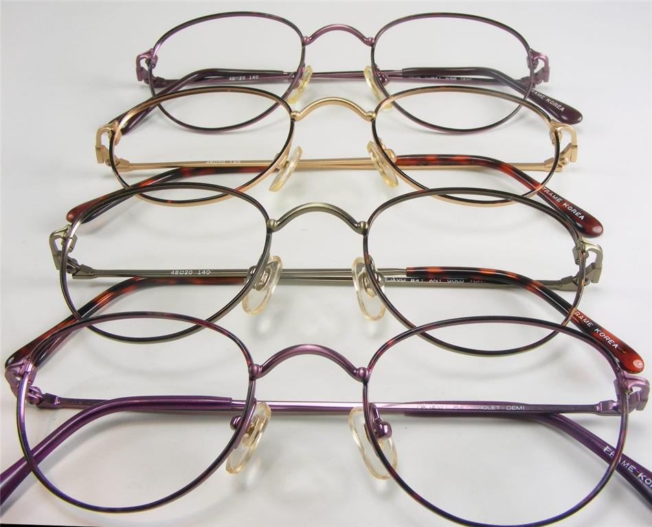 WIRE RIM EYEGLASS FRAMES NOS VTG 4 COLORS! TORTOISE WINE ...