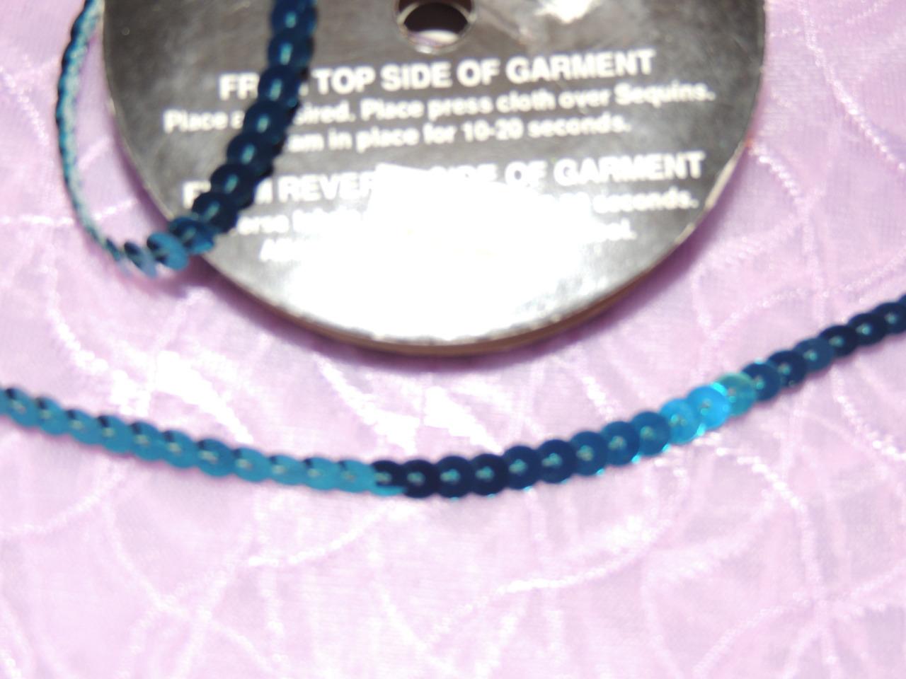 WRIGHTS IRON ON SEQUINS - 3-Yard Reel: BLACK or TURQUOISE - NEW - Picture 3 of 3