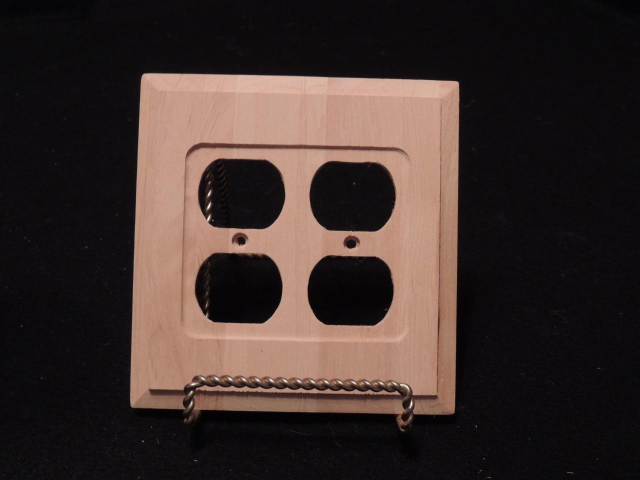 WOODEN SWITCH PLATE/OUTLET COVERS 2 or 4 Outlet/2 Toggle/Finished or